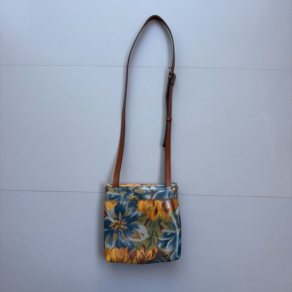 Patricia Nash Norwich Leather Crossbody Bag-Marigold Harvest Boho Floral Suede - Picture 4 of 13